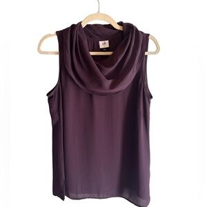 CAbi Sleeveless Cowl Neck Top in Plum Style 3978 Size M